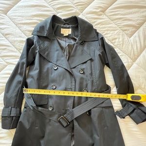 Michael Kors Classic Black Trench Coat Small/Petite